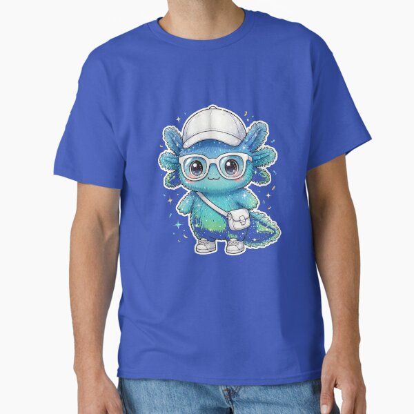 Ocean Blue Axolotl - Teal Green Ombre Kawaii Fashion Axolotl with Sunglasses
