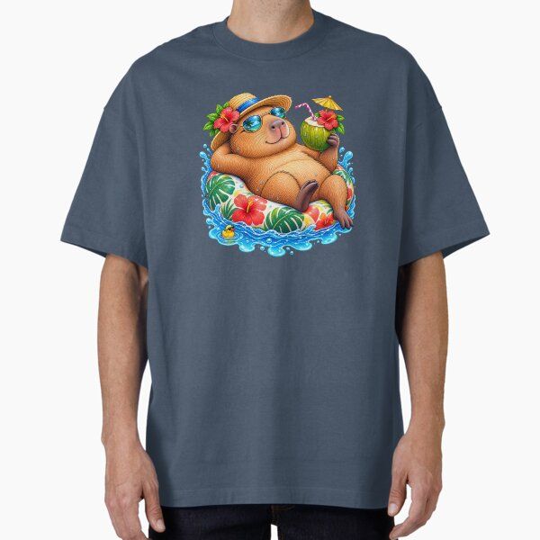 Tropical Chill Capybara – Summer Vacation Coconut Drink & Pool Float