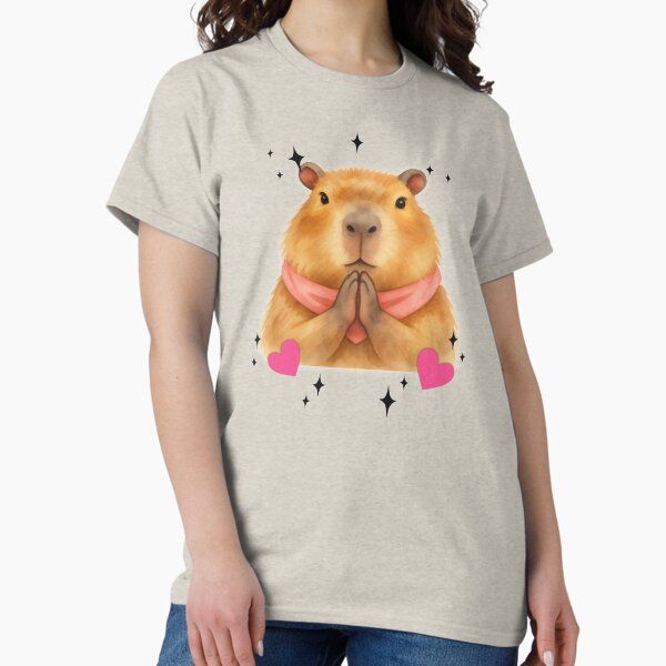 Cute Praying Capybara Watercolor Art