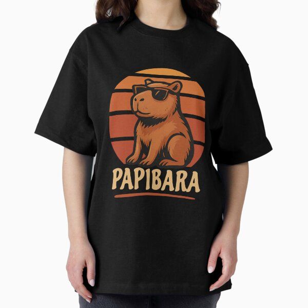 Father’s Day Gift Dad Daddybara Capybara Funny Retro