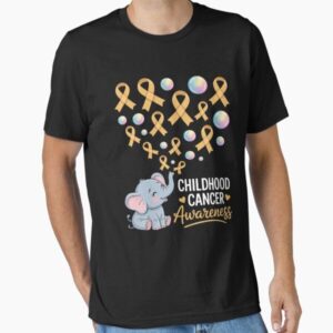 Cute Elephant Gold Balloons Childhood Cancer Awareness Month — graphic tee