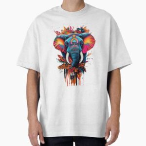Vibrant Psychedelic Elephant - Colorful Boho Pop Art — graphic tee