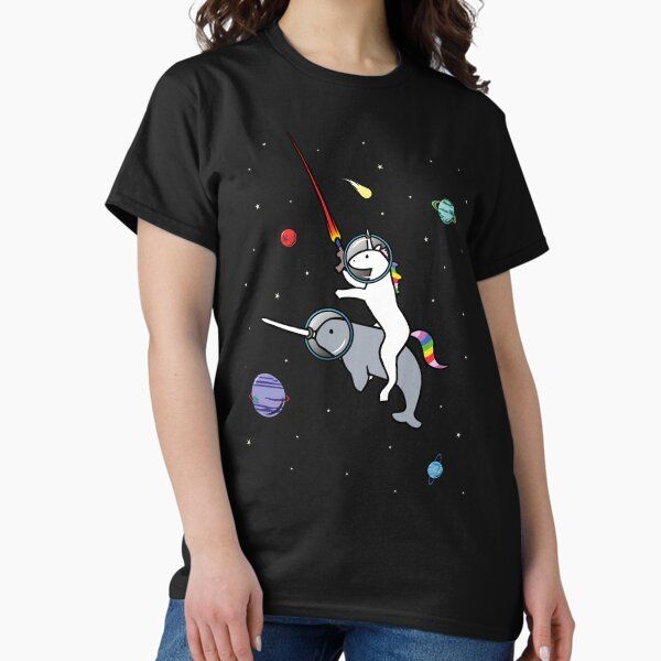 Unicorn Riding Narwhal In Space