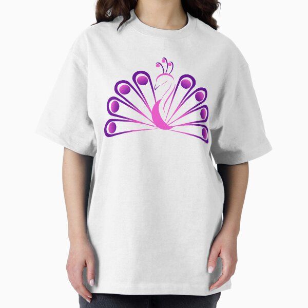 Softened Pink and Purple Peacock — graphic tee