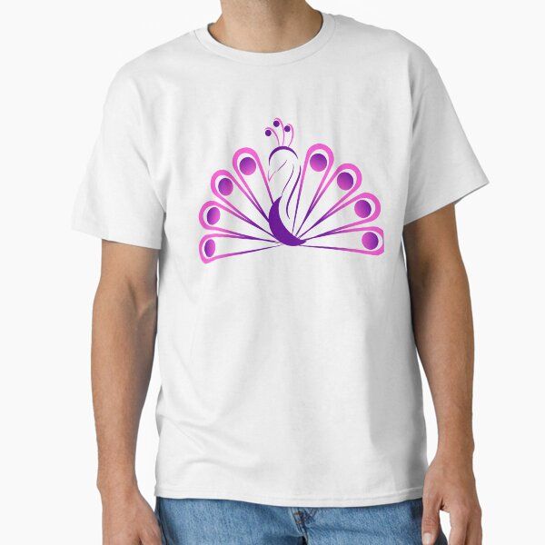 Softened Purple and Pink Peacock — graphic tee