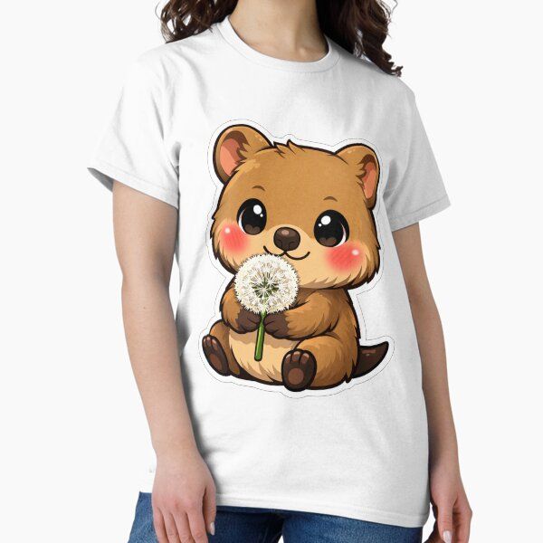 Cute Little Quokka Holding A Dandelion